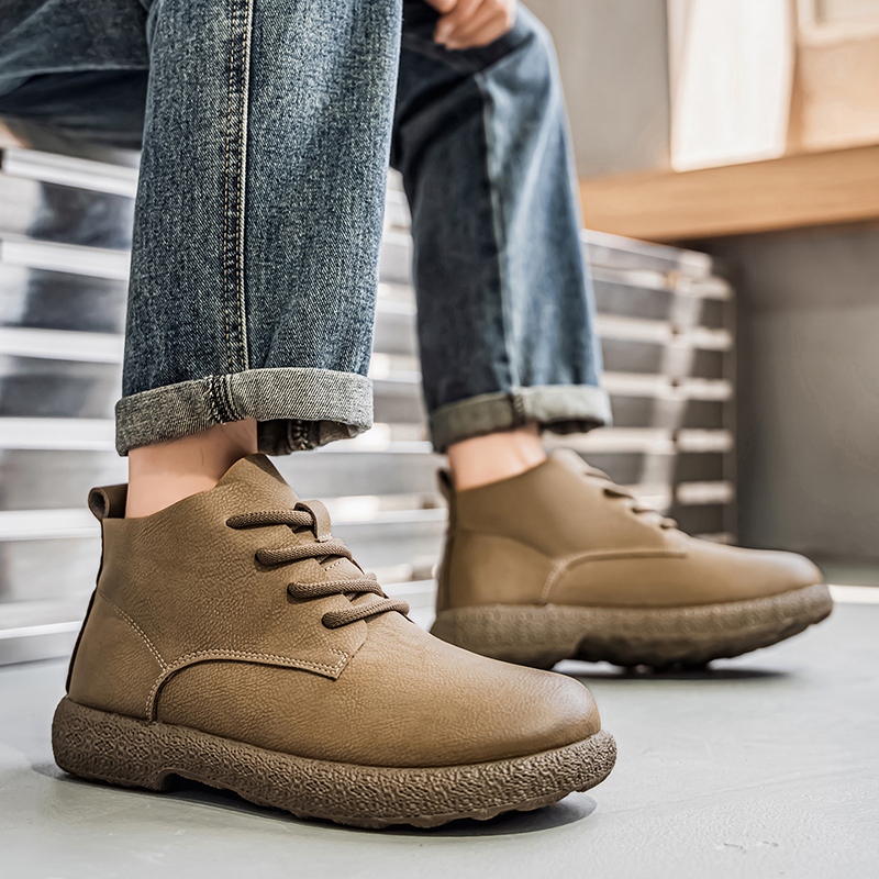 Men Shoes Trends - Men Ankle Boots Brown Short Boots