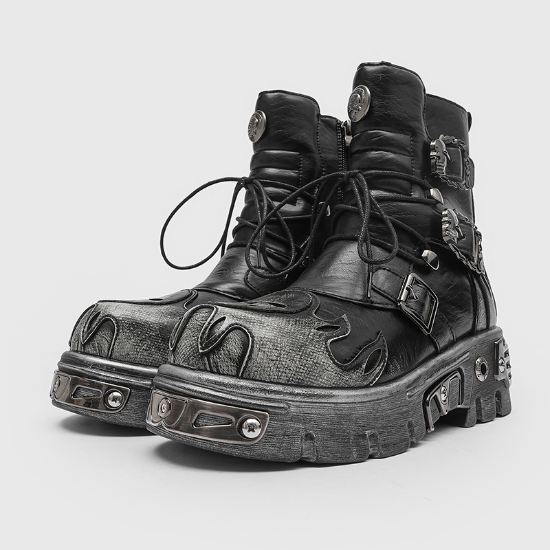 Punk Style Retro Cool Skull Fl - Men'S Shoes With Height Increase 评论和价格