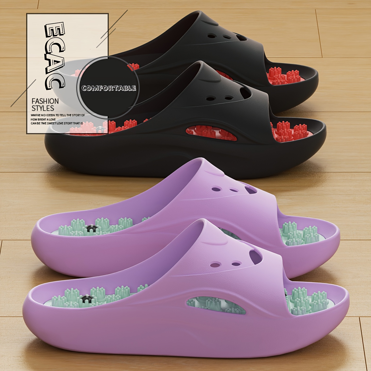 Women Men EVA Massage Slippers - Men Shoes Men 评论和价格