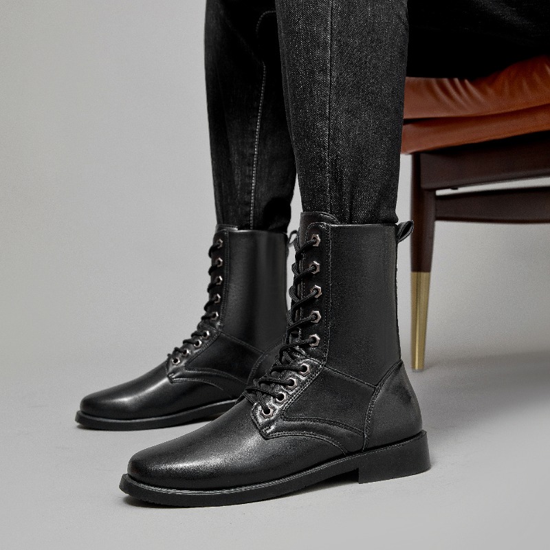 High-top Leather Boots Outdoor - Men'S Shoes Hiking 评论和价格
