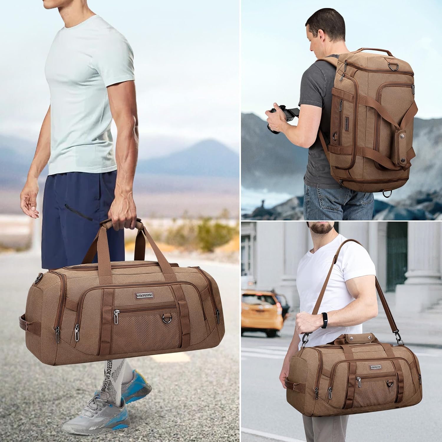 Canvas Duffle Bag for Men 3 in - Men Shoes Men 评论和价格