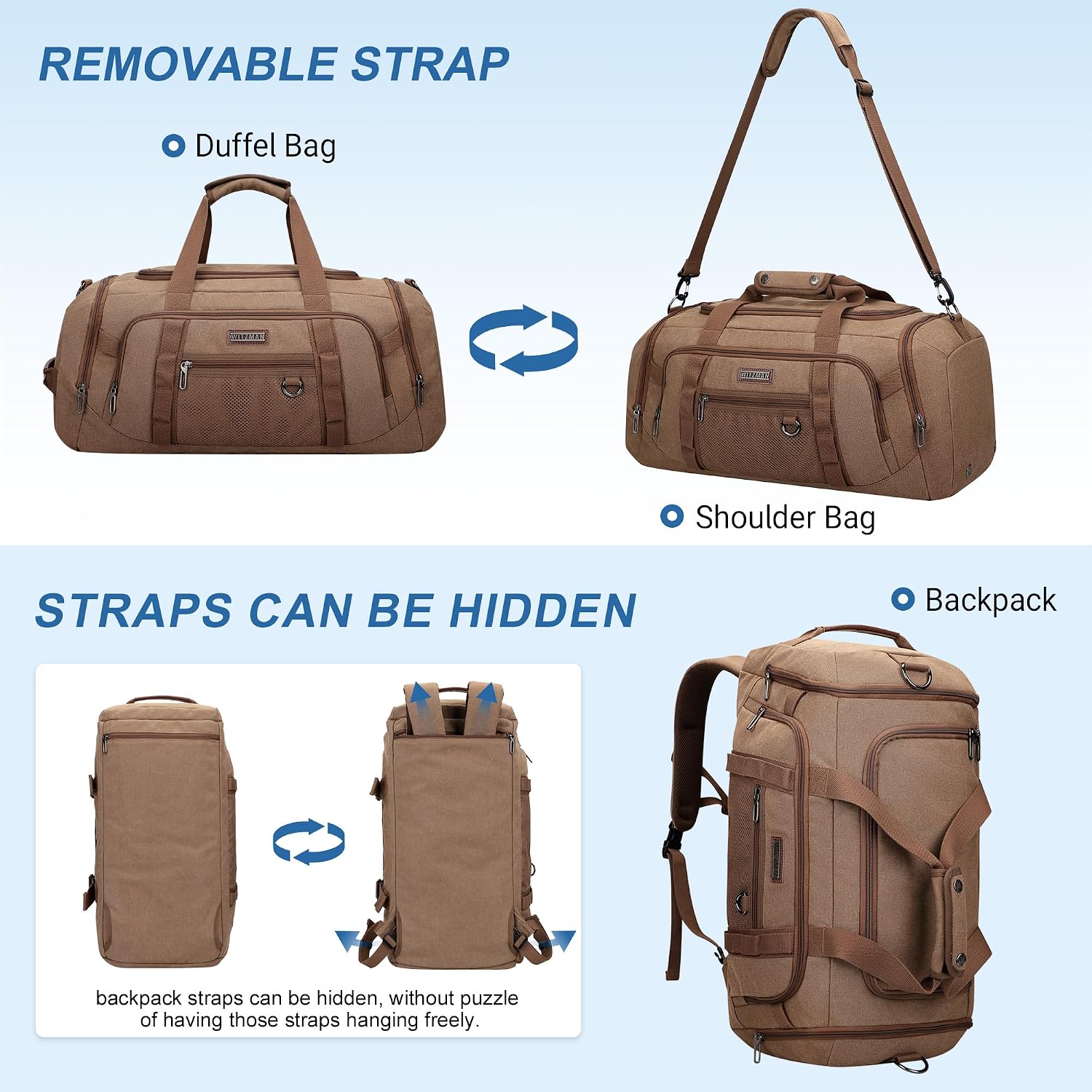 Canvas Duffle Bag for Men 3 in - Men Shoes Men 评论和价格