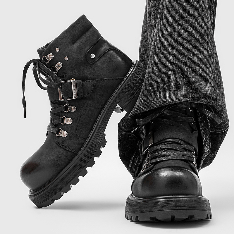 Brand Men Leather Boots Motorc - Men'S Shoes Top Brands 评论和价格
