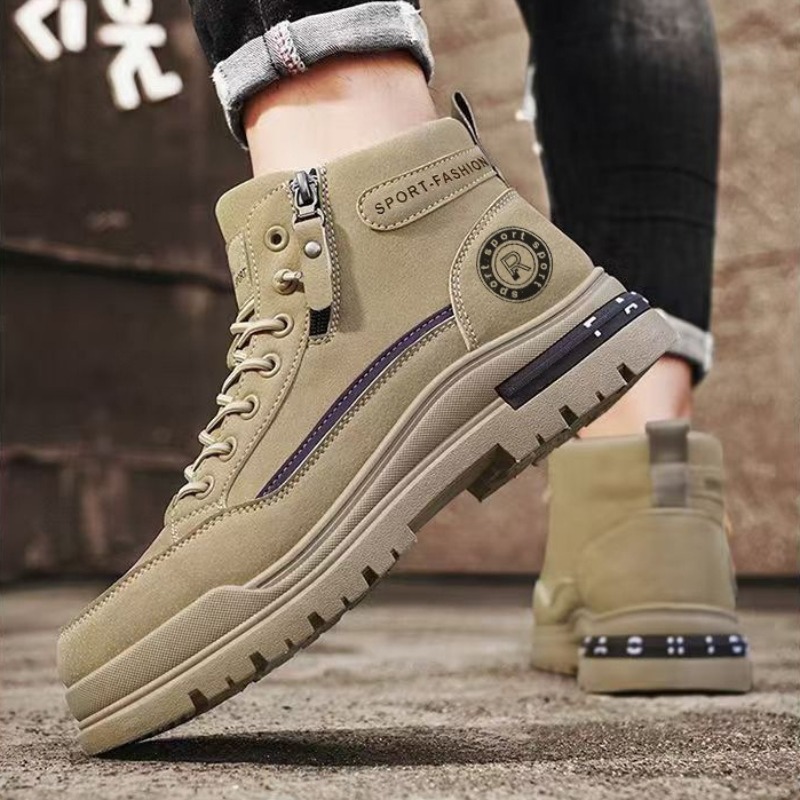 Men Retro High Top Work Boots  - Men'S Shoes Hiking 评论和价格
