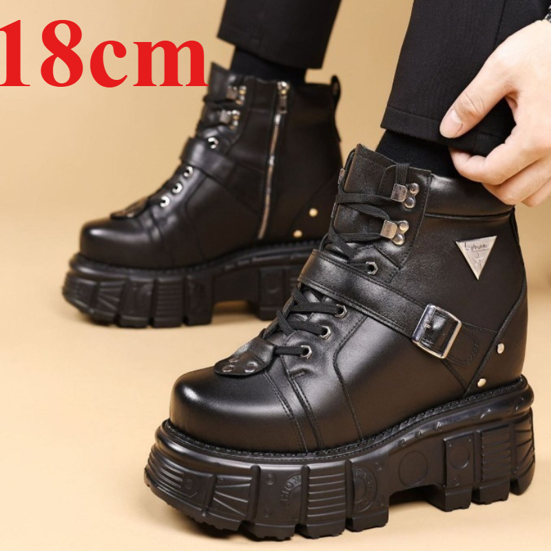 Genuine Leather Motorcycle Boo - Men Shoes Boots 评论和价格