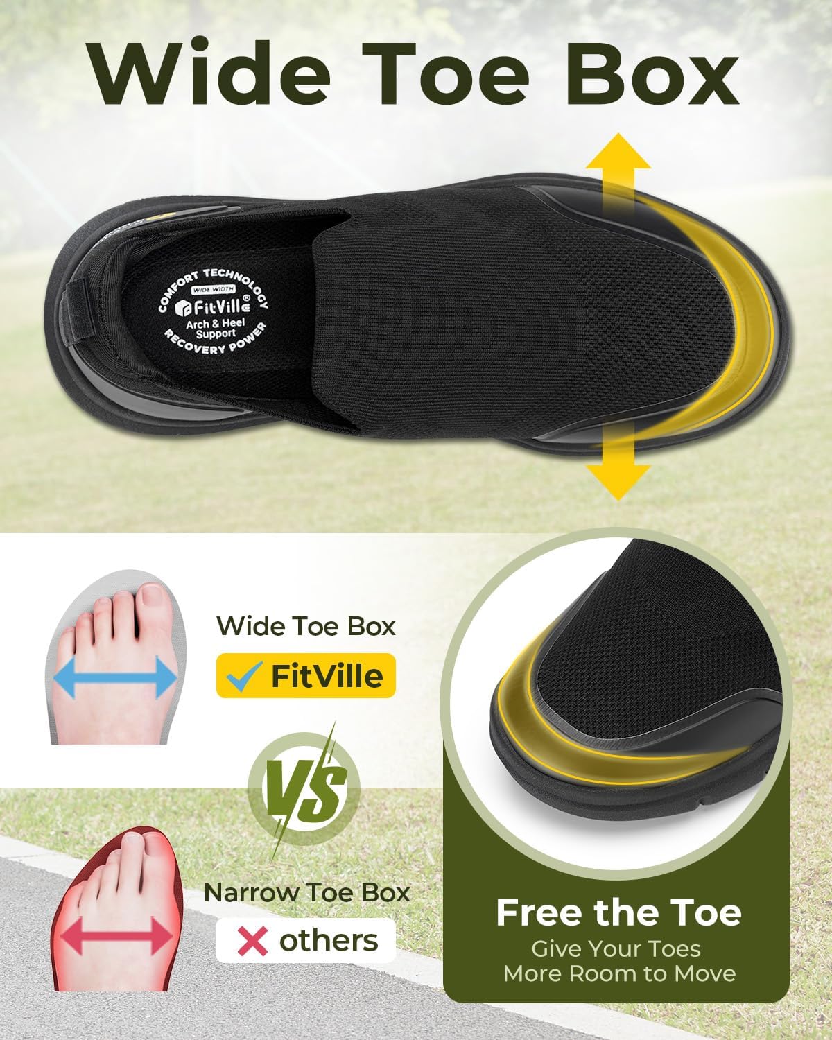 FitVille Men'S Extra Wide Slip - Men'S Shoes For Wide Feet 评论和价格