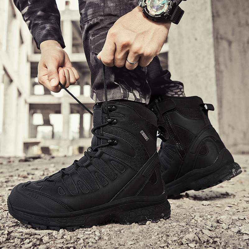 Men Tactical Boots Lace Up Bra - Men'S Shoes Hiking 评论和价格